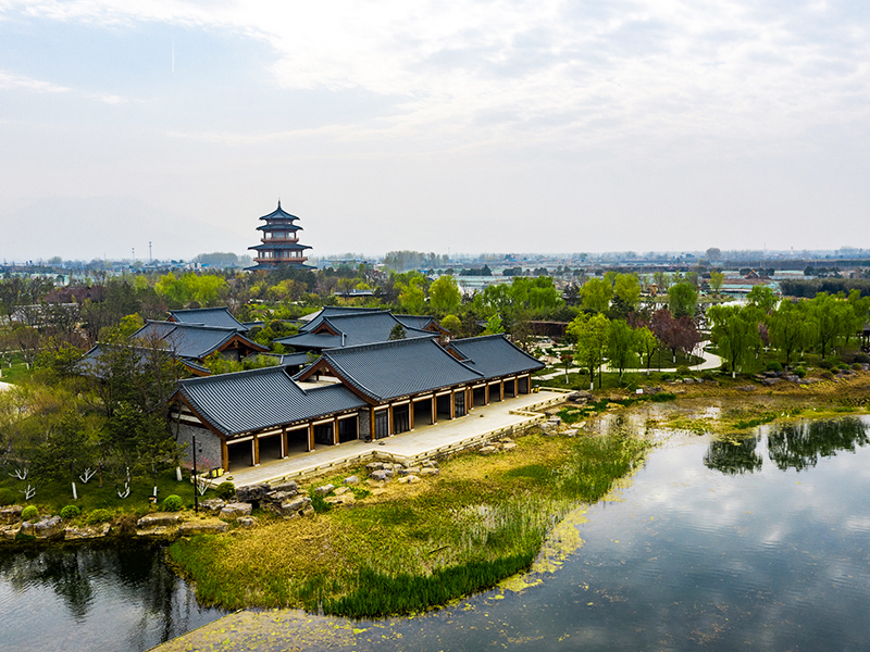 Xi'an Meibei-järven puurakennerakennus